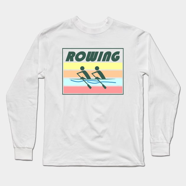 Sculling Double Rowing - Color Long Sleeve T-Shirt by HRA Spirit Store